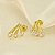 Brinco com Três Zircônias em Hastes Banhado a Ouro 18k - Imagem 1