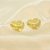 Brinco de Coração Texturizado Banhado a Ouro 18k - Imagem 1