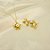 Conjunto de Flor com Pérola Banhado a Ouro 18k - Imagem 1