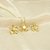 Conjunto de Flor com Pérola Banhado a Ouro 18k - Imagem 1