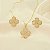 Conjunto Flor Resinada Banhado a Ouro 18k - Imagem 2