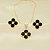 Conjunto Flor Resinada Banhado a Ouro 18k - Imagem 1