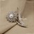 Broche Flor Cravejada em Zircônia Banhado a Ouro Branco - Imagem 1