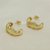 Brinco Argola com Design Ondulado banhado a Ouro 18K - Imagem 1