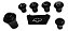 Kit Botões Painel C10 Preto - Imagem 1