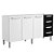 Balcão Gabinete de Pia Evidence Aço 160cm 3 Portas 7028 Branco/Preto - Bertolini - Imagem 1