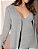 Conjunto Tricot Verner cinza com cardigan e macacão Canelado - Imagem 4