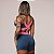 Shorts Elástico X - Marinho c/ Rosa Neon - Imagem 2