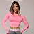 Cropped Carmel Manga Longa Rosa Chiclete - Imagem 1