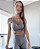 Conjunto Shine Top gota um ombro só + legging V em cirrê - Imagem 1