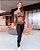 Conjunto Blackout Legging Chapa-Barriga + Top Manga Longa Ula Estampa Onça - Imagem 1