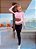 Conjunto Blackout Legging Chapa-Barriga + Top Manga Longa Ula Preto c/ Rosa Neon - Imagem 1