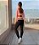 Conjunto Blackout Legging Chapa-Barriga + Top Manga Longa Ula Preto c/ Rosa Neon - Imagem 2