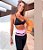 Conjunto Blackout Zero Transparência Legging Chapa-Barriga Preta c/ Rosa Neon + Top Girls Preto - Imagem 1