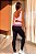 Conjunto Blackout Legging Chapa-Barriga Preta c/ Rosa Neon + Top Nó Rosa Neon - Imagem 2