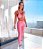 Conjunto Barbiecore Legging Fru-Fru com Top Concha Decote Profundo - Imagem 1