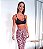 Conjunto Legging Push Up Estampa Onça Rosa + Top Girls Preto - Imagem 1