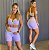 Conjunto Shorts Chapa-Barriga c/ Triangulo Lilás e Amarelo Neon - Imagem 1