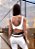 Conjunto Blackout Zero Transparência Legging Chapa-Barriga Branca c/ Estampa Onça + Top Nó Branco - Imagem 2