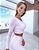 Conjunto Legging Chapa-Barriga com Cropped Ula Rosa bebê Princess - Imagem 1