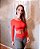Conjunto Legging Chapa-Barriga com Cropped Ula Mescla c/ Vermelho - Imagem 1