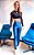 Conjunto Adele Cirrê Azul Marinho Navy Marine Manga Longa - Imagem 1