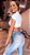 Conjunto WaveTrend Branco c/ Estampa Fake Jeans WonderWoman - Imagem 1