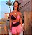 Conjunto Double You Shorts Zero Transparência Rosa Neon com Preto - Imagem 1
