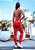 Legging Old School com Ziper e Bolsos Tecido Canelado Vermelho Ferrari - Imagem 2