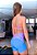 Conjunto Chapa-Barriga Fun Fans Girls Shorts Azul Royal Estampa Onça Pink & Royal - Imagem 2