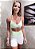 Conjunto Double You Shorts Blackout Zero Transparência Branco com Verde Lima - Imagem 1