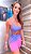 Conjunto Chapa-Barriga Fun Fans Girls Shorts Pink Neon Estampa Onça Pink & Royal - Imagem 1