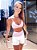 Conjunto Double You Shorts Blackout Zero Transparência Branco com Rosa Neon - Imagem 1