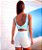 Conjunto Chapa-Barriga Blackout Zero Transparência Total Shape Nó Shorts Branco c/ top Turquesa - Imagem 2