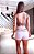 Conjunto Chapa-Barriga Blackout Zero Transparência Total Shape Nó Shorts Rosa bebe c/ Estampa Onça - Imagem 2
