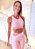 Conjunto V Citrus Zero Transparência Cirrê Rosa Neon Acetinado - Imagem 1