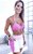 Conjunto PRO Athlete Girls Branco Blackout Zero Transparência com detalhes Rosa Neon e Pink - Imagem 1