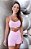 Conjunto Cross Over Shorts V Zero Transparência Rosa Neon - Imagem 1