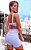 Conjunto Shorts Chapa-Barriga Rainbow Lavanda Zero Transparência c/ elásticos coloridos - Imagem 2