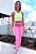 Conjunto Chapa-Barriga Rainbow Nadador Amarelo Neon c/ Rosa Flúor Neon Zero Transparência c/ elásticos coloridos - Imagem 1
