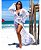 Saída de Praia Kimono em Renda Longa Mangas abertas Branca - Imagem 1