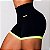 Shorts Gym Zero Transparência Preto c/ Amarelo Neon Flúor - Imagem 1