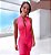 Macacão Modelador Zero Transparência Alexia Ultra Skin Canelado  em Poliamida com Elastano de Média Gramatura Rosa-choque - Imagem 1