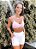 Conjunto PRO Athlete Girls Blackout Zero Transparência Branco c/ Rosa Neon - Imagem 1
