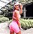 Conjunto Up Strappys Jump Jacquard Texturizado Folhas Rosa - Imagem 2