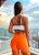 Conjunto Summer In Laranja em Cirrê Alta Compressão com Branco - Imagem 2