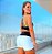 Conjunto Chapa-Barriga c/ Shorts Super Hot Elastic Cirrê Branco e Azul - Imagem 2