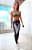 Conjunto My Rules cropped verde militar c/ Legging Seamless Push Up Estampa Fake Jeans Zero Transparência - Imagem 2