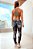 Legging Seamless (Sem costura) Push Up Gringa Mood Estampa Fake Jeans Preta Zero Transparência - Imagem 5