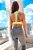 Conjunto Fru-Fru Cinza Mescla c/ Top Nó Torcido Amarelo Neon - Imagem 2